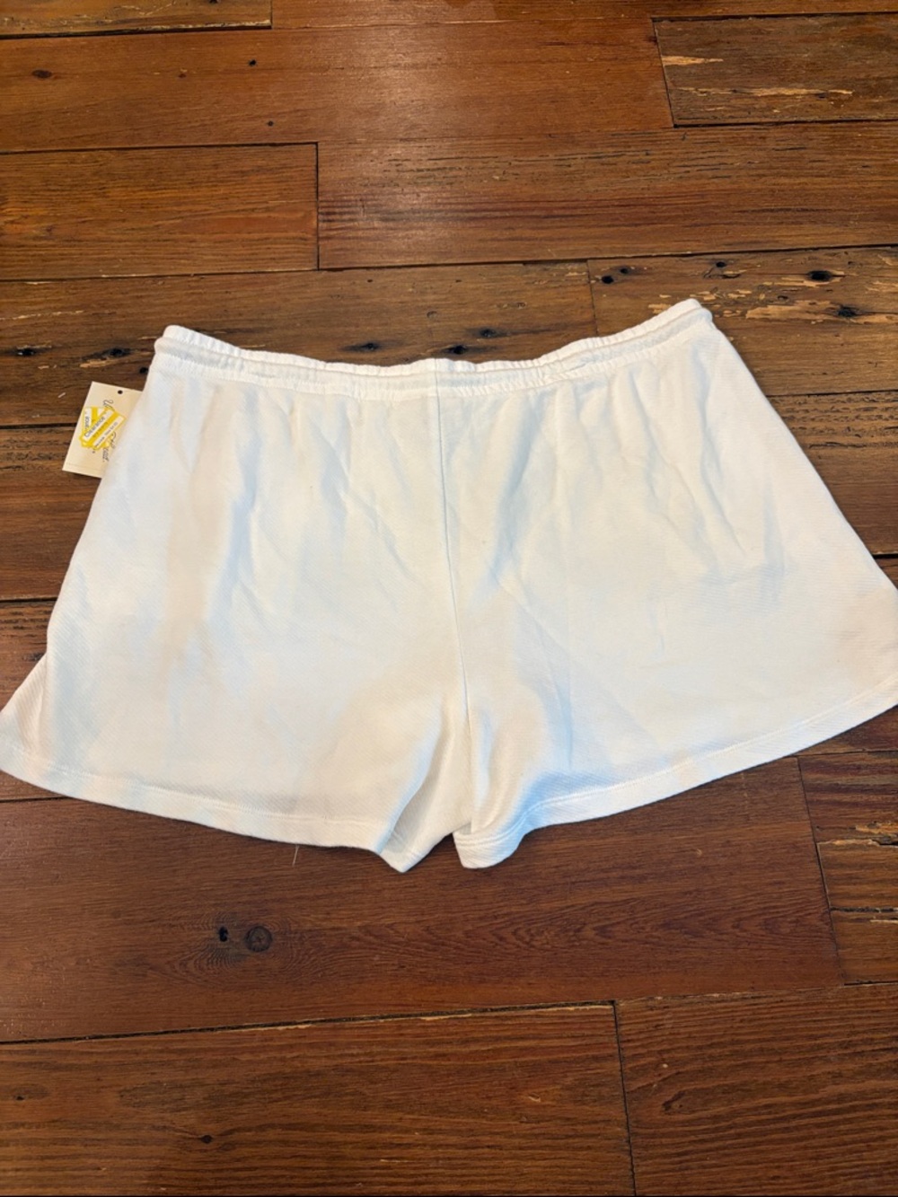 Universal Thread Cream Ribbed High-Waist Lounge Shorts with Drawstring - Picture 4 of 4